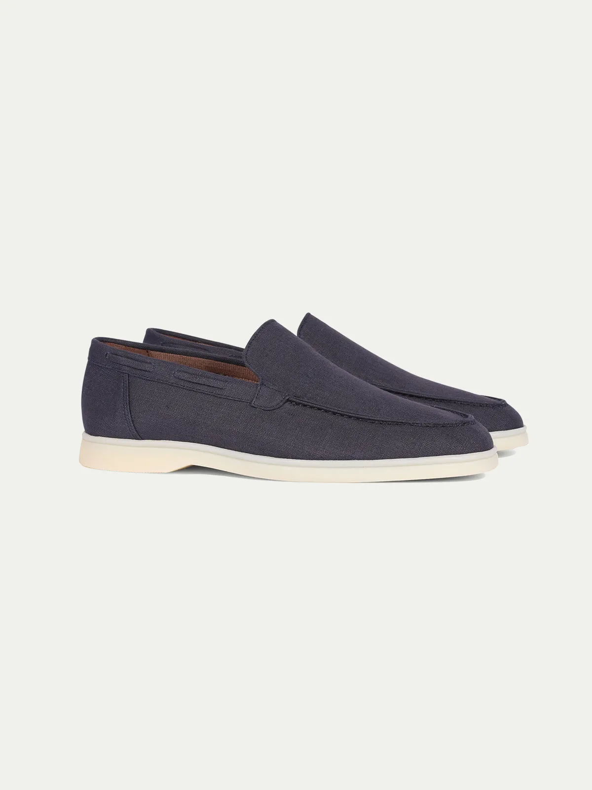 Navy - Linen Yacht Loafers