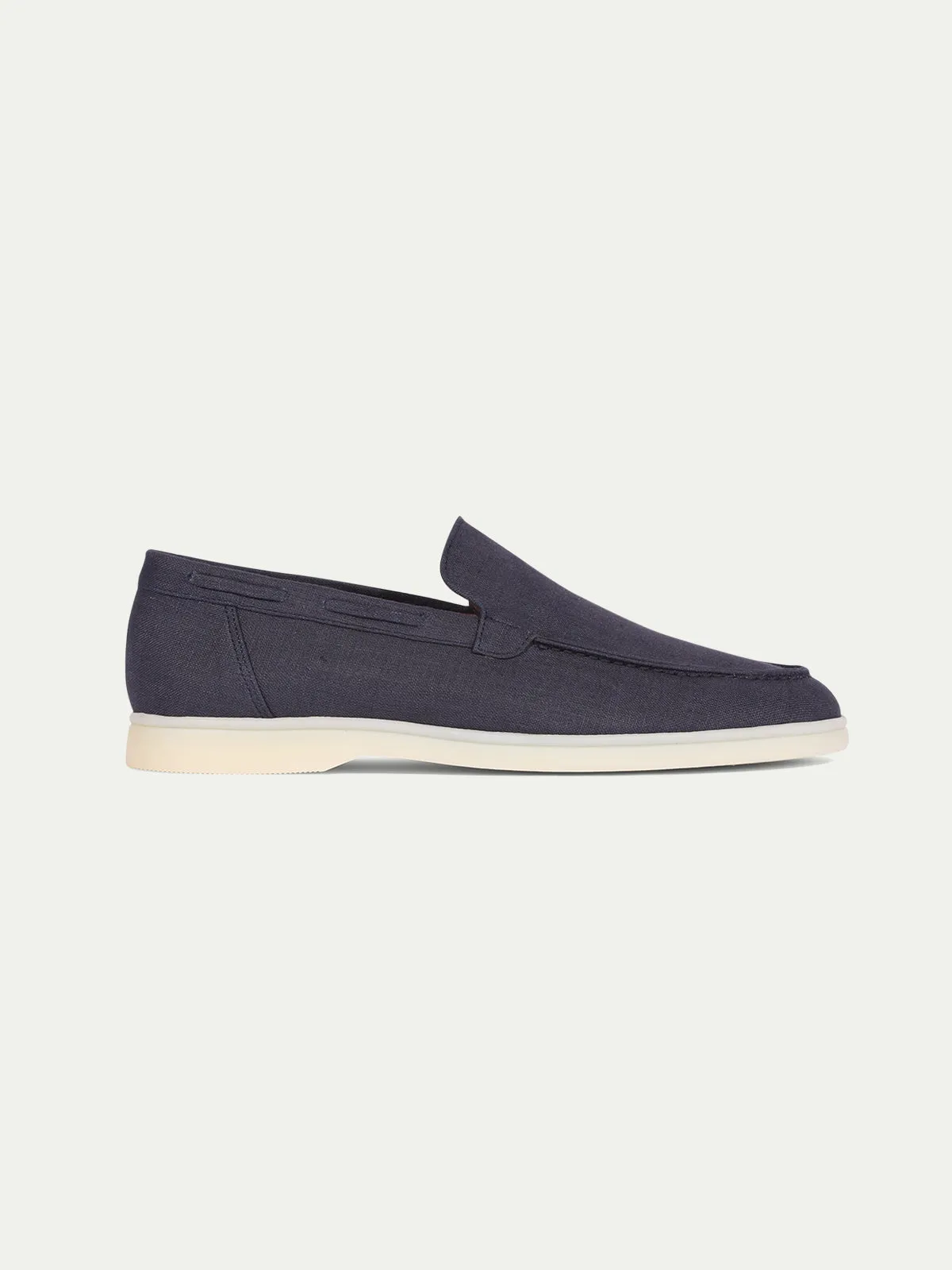 Navy - Linen Yacht Loafers