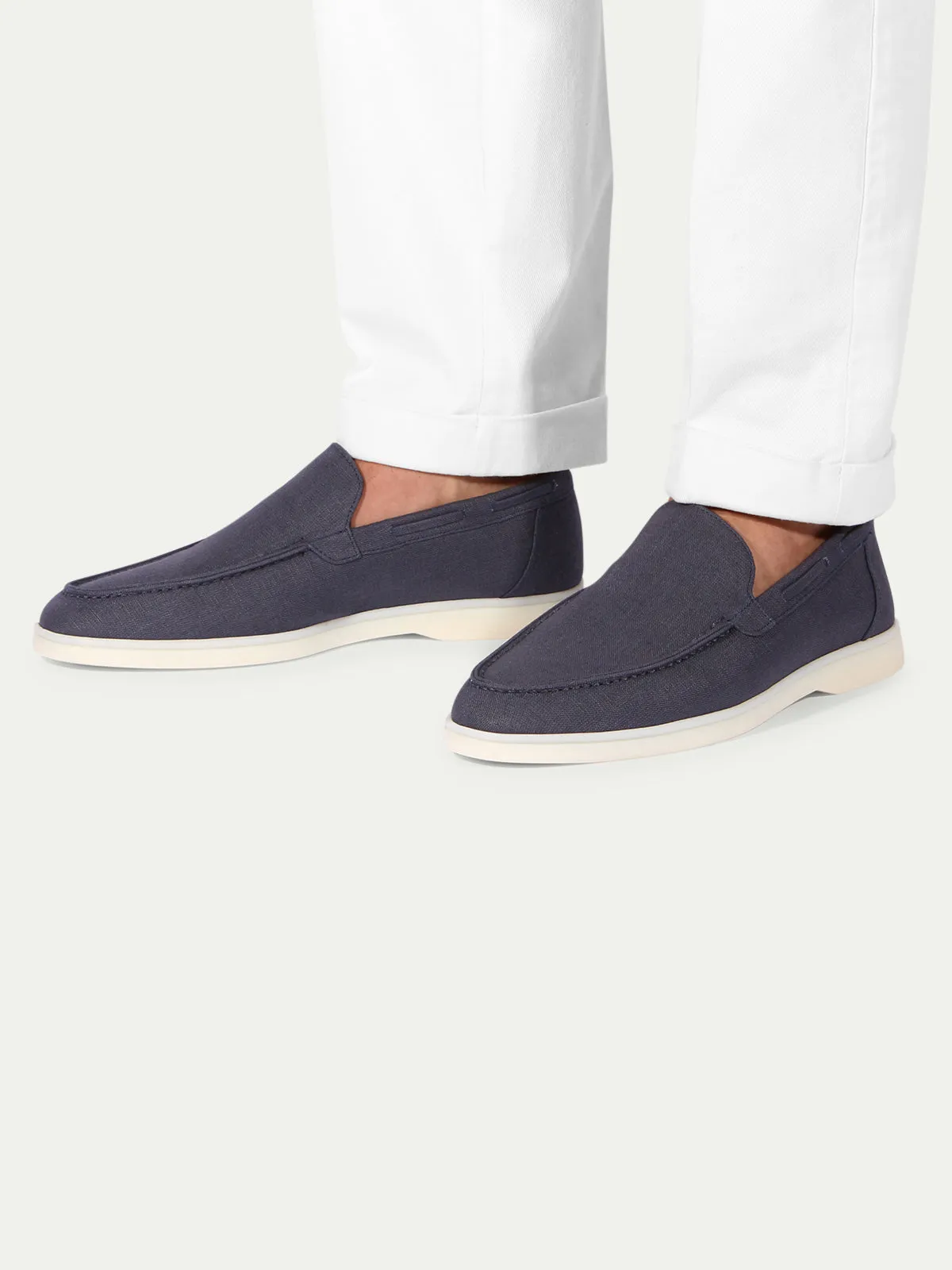 Navy - Linen Yacht Loafers
