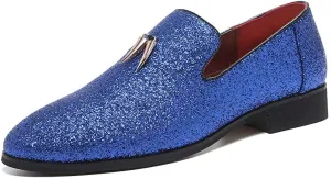 NXY Men's Luxury Sparkling Glitter Slip On Loafers Nightclub Party Dress Shoes