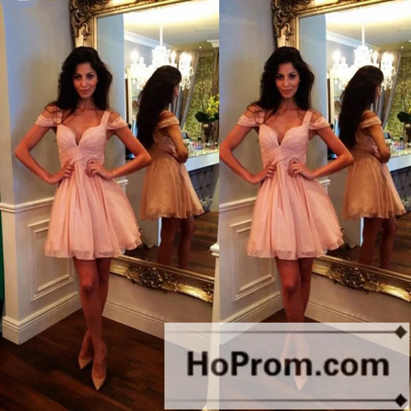 Off Shoulder Chiffon Mini Prom Dresses Homecoming Dresses