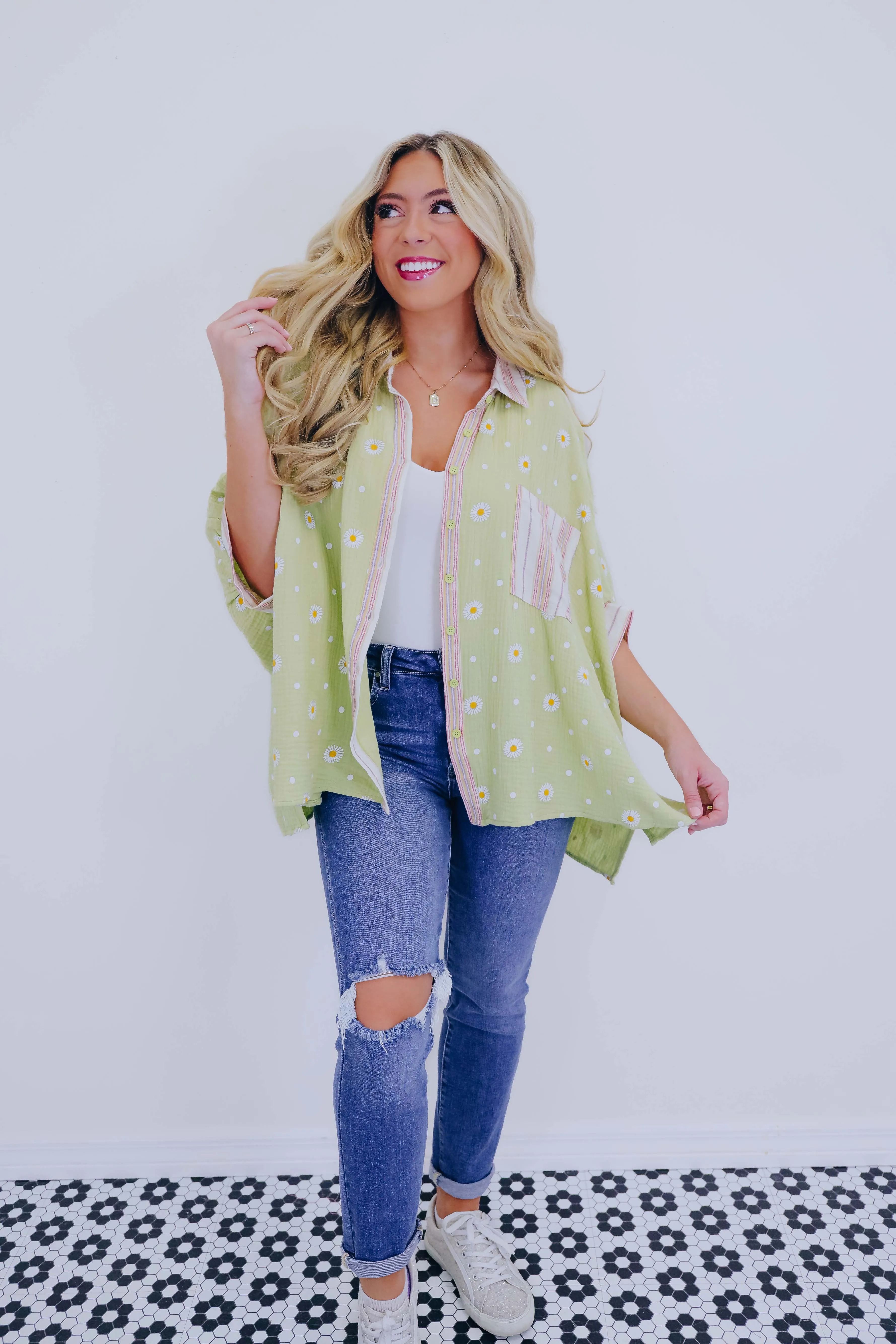Oopsie Daisy Button Up Shirt