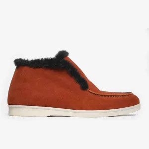 Open Walk Chukka Boots Fourrure rouge brique