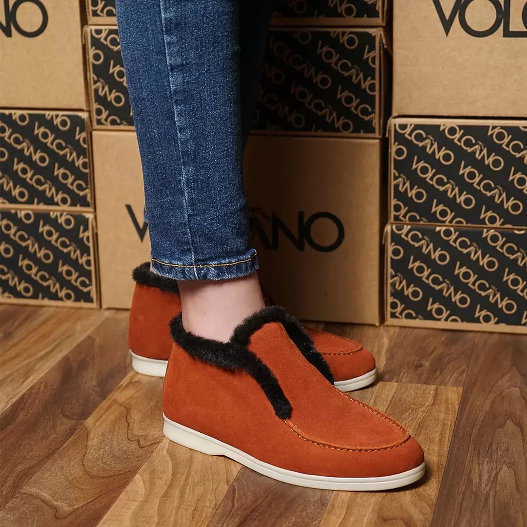 Open Walk Chukka Boots Fourrure rouge brique