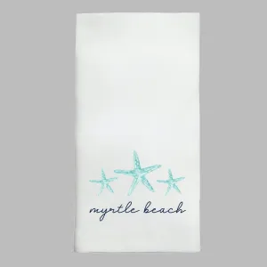 Personalized Watercolor Starfish Tea Towel
