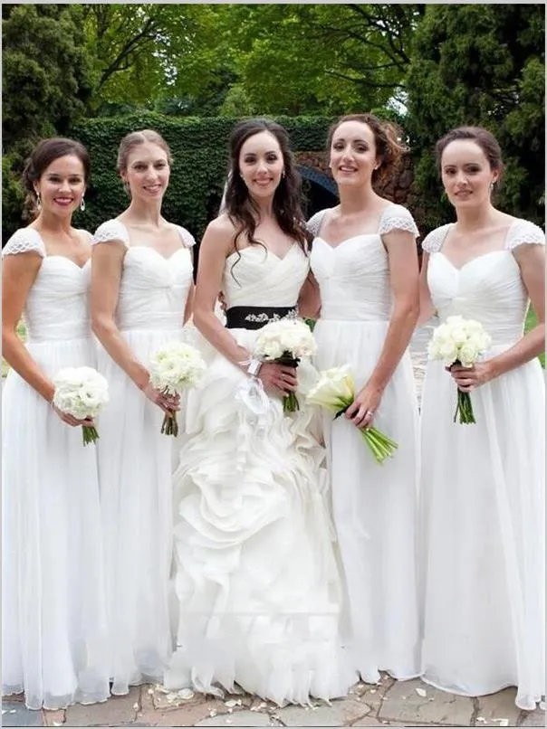 Princess Chiffon Sleeveless Bridesmaid Dresses Floor Length