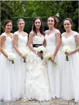 Princess Chiffon Sleeveless Bridesmaid Dresses Floor Length