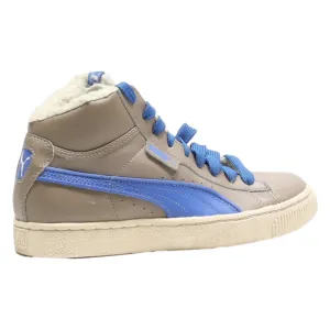 PUMA Chukka Boots Grey Leather Boys UK 3.5