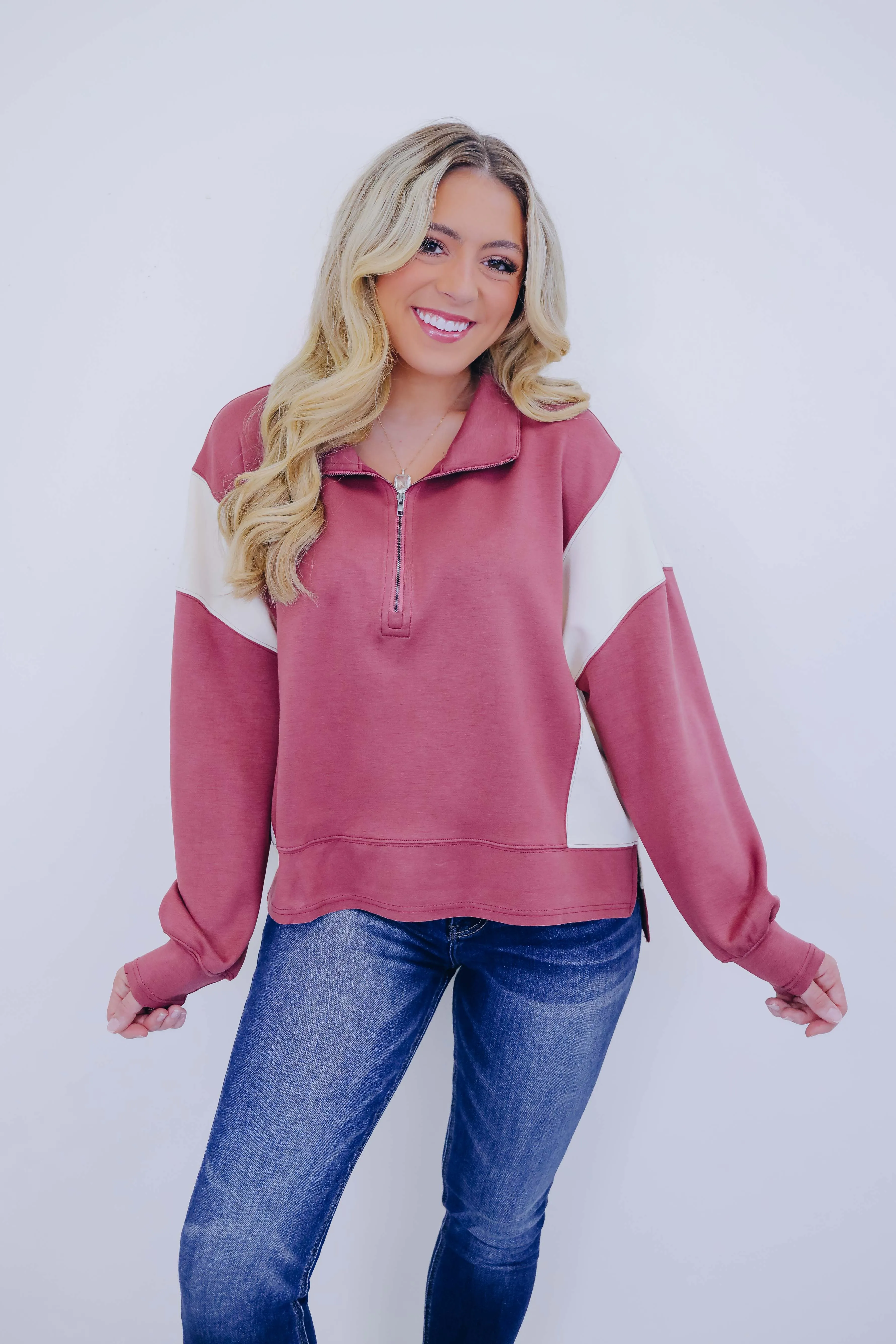 Quincy Quarter Zip Pullover Top