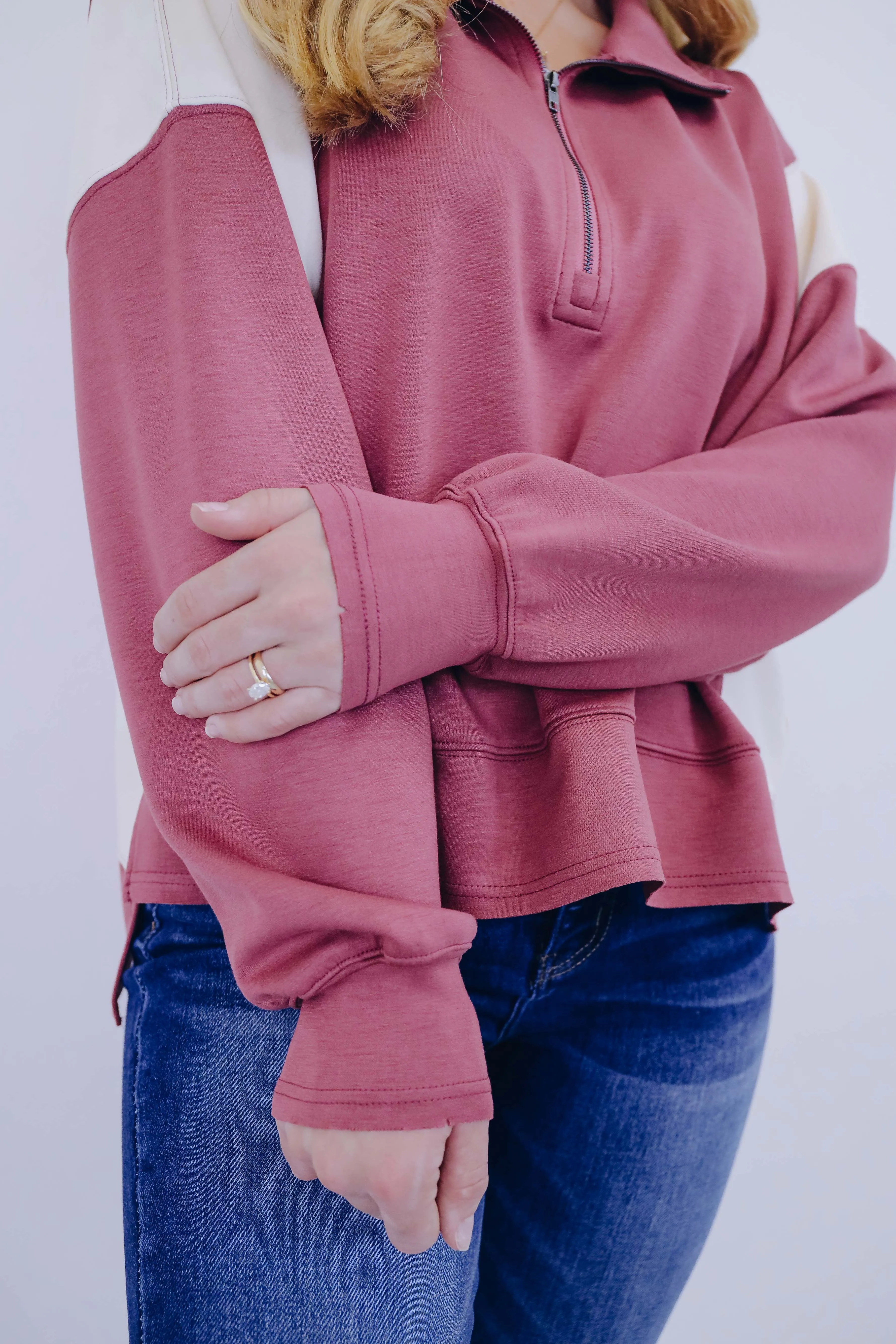 Quincy Quarter Zip Pullover Top