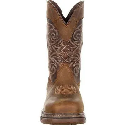 Rocky Men's Iron Skull 12" Comp Toe WP Western Boot -Brown- RKW0249