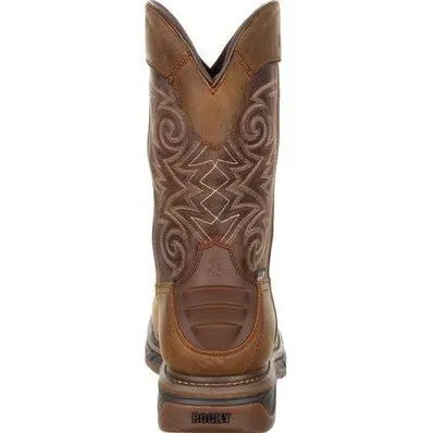 Rocky Men's Iron Skull 12" Comp Toe WP Western Boot -Brown- RKW0249