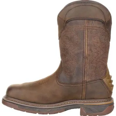 Rocky Men's TPU Heel 11" Square Toe WP Met Guard Western Boot -Brown- RKW0288