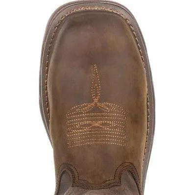Rocky Men's TPU Heel 11" Square Toe WP Met Guard Western Boot -Brown- RKW0288