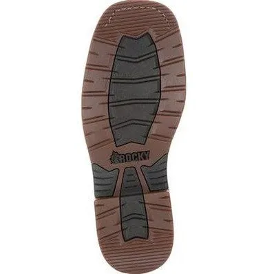 Rocky Men's TPU Heel 11" Square Toe WP Met Guard Western Boot -Brown- RKW0288