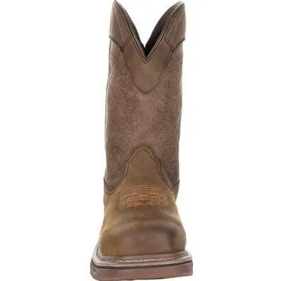 Rocky Men's TPU Heel 11" Square Toe WP Met Guard Western Boot -Brown- RKW0288
