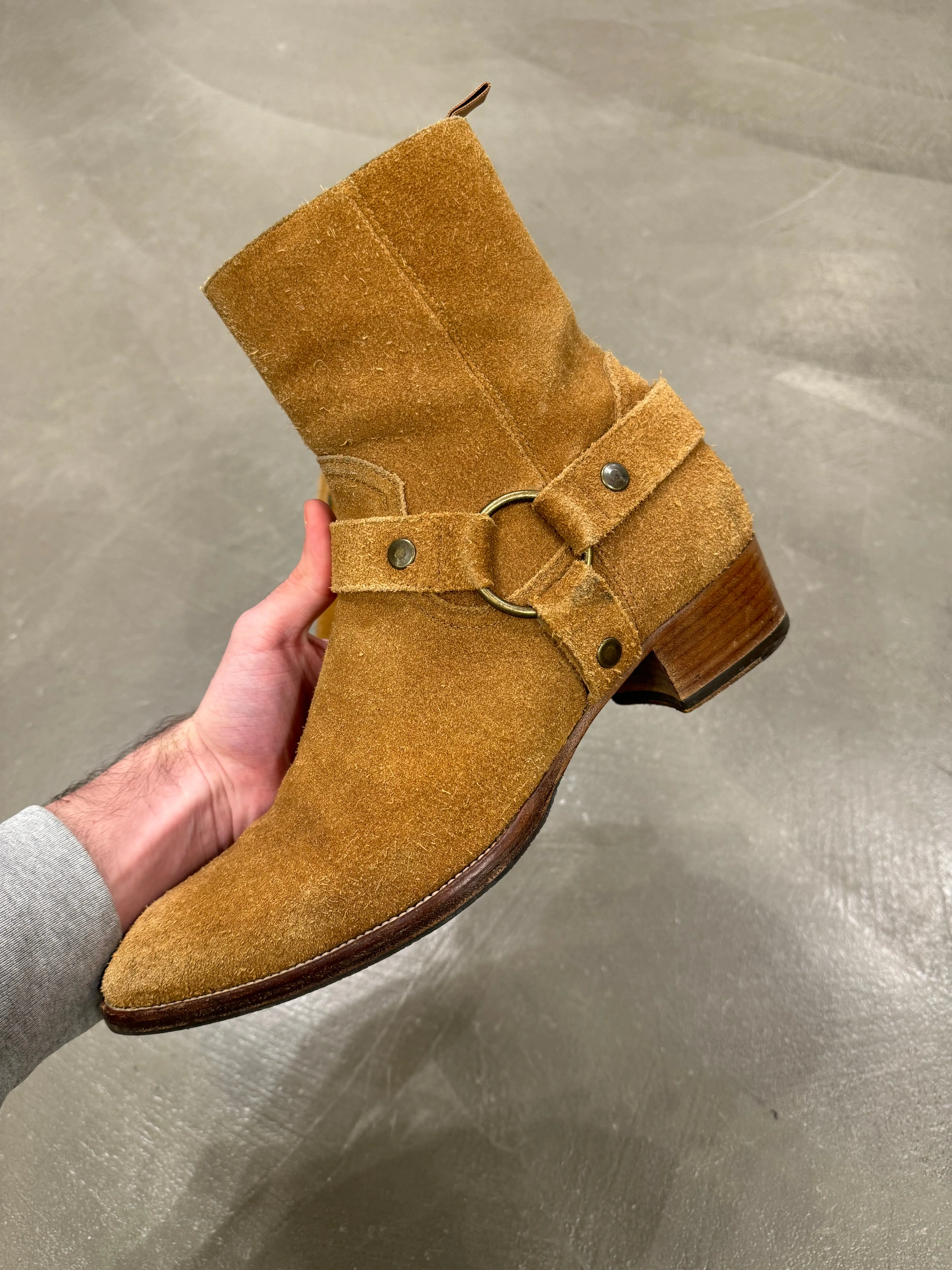 Saint Laurent Paris Wyatt suede western boots