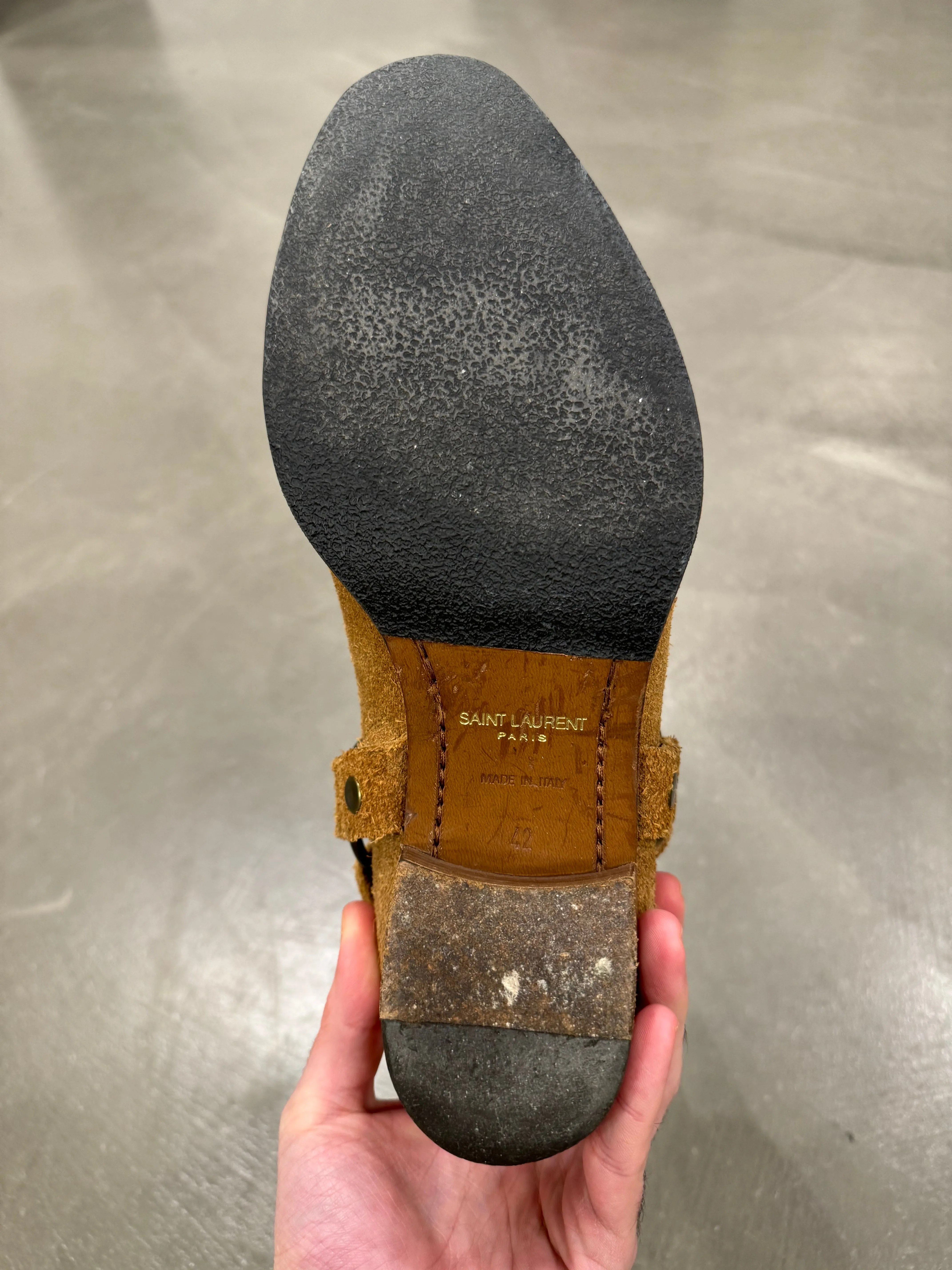 Saint Laurent Paris Wyatt suede western boots