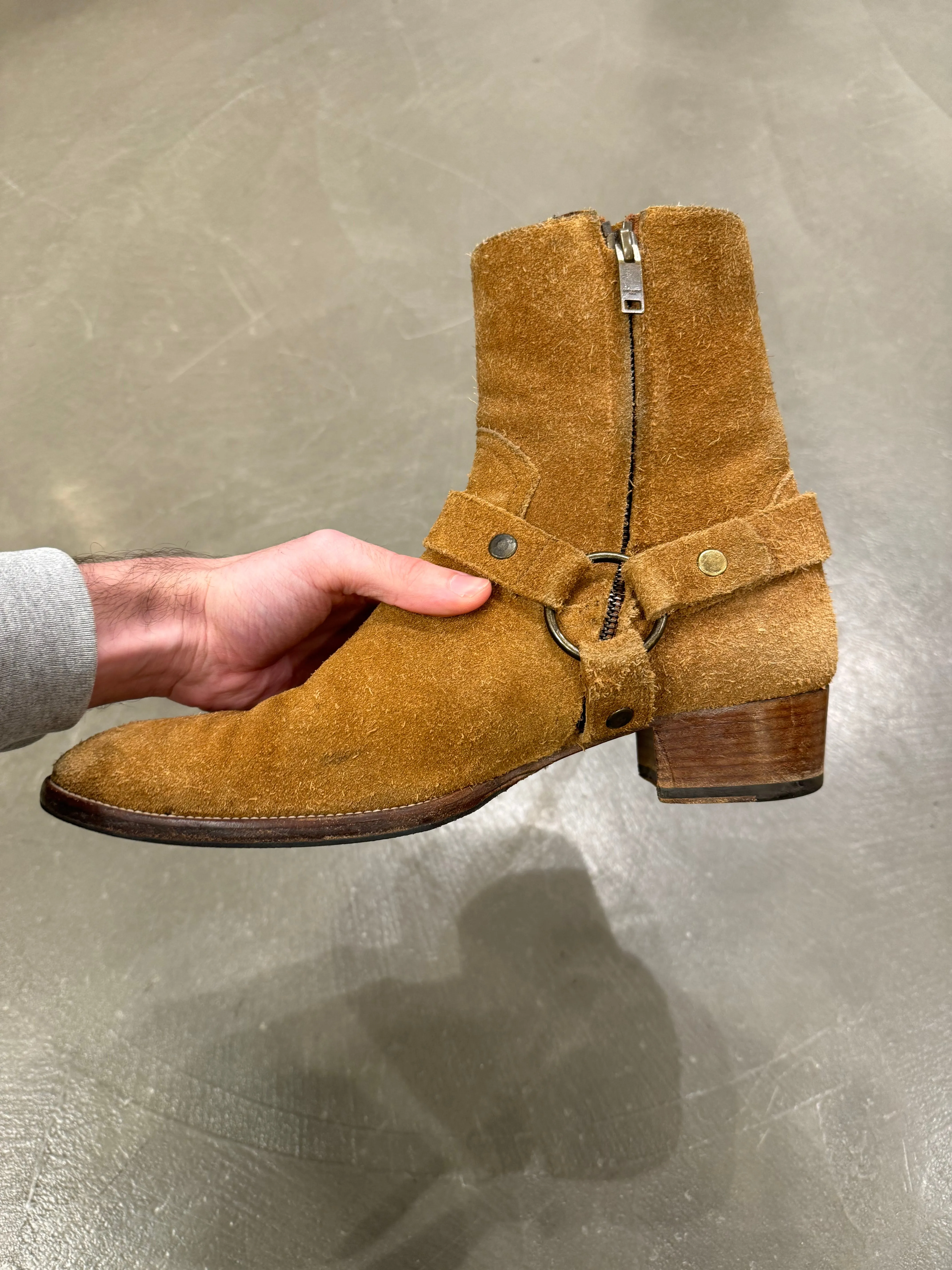Saint Laurent Paris Wyatt suede western boots