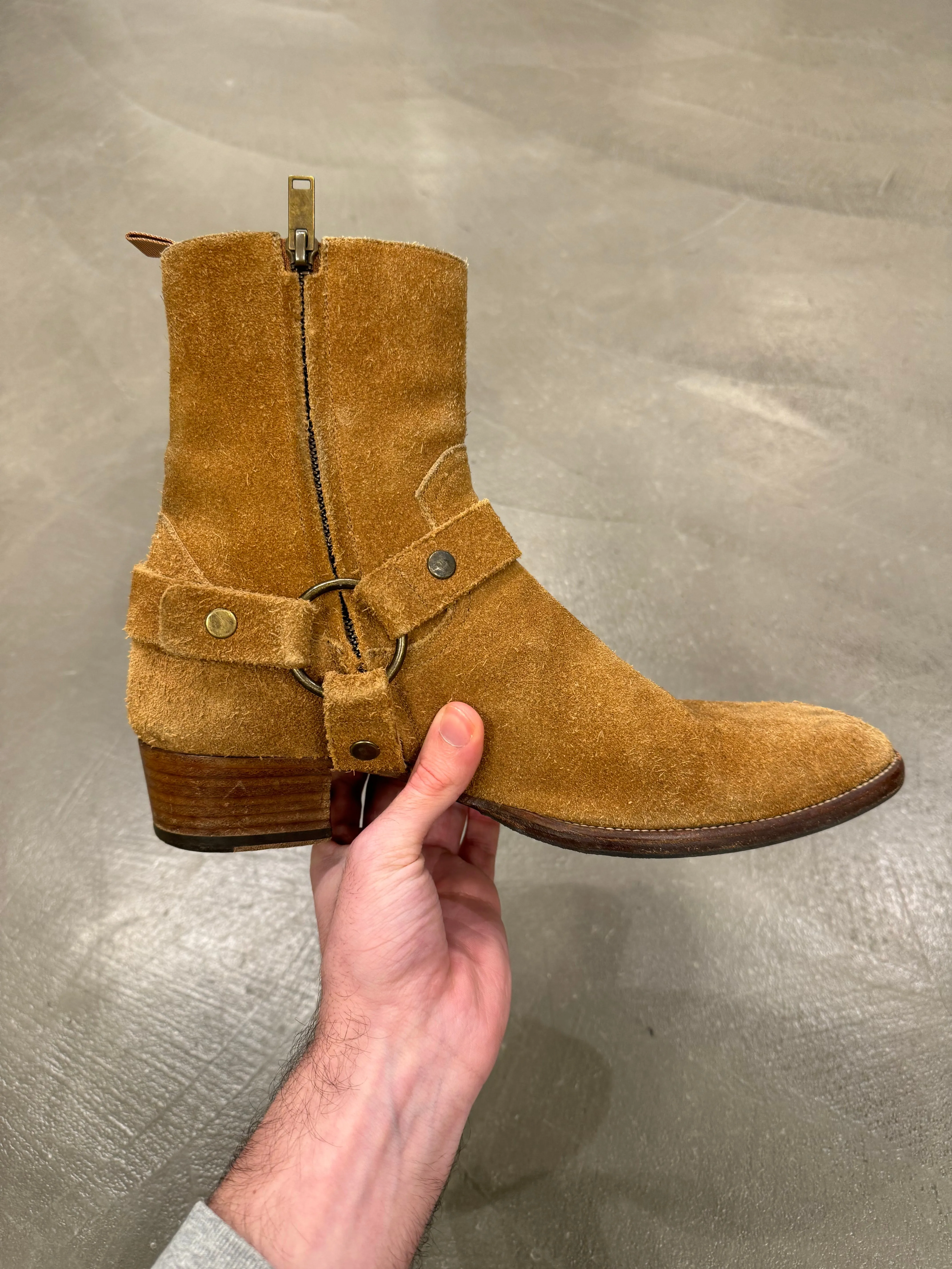 Saint Laurent Paris Wyatt suede western boots