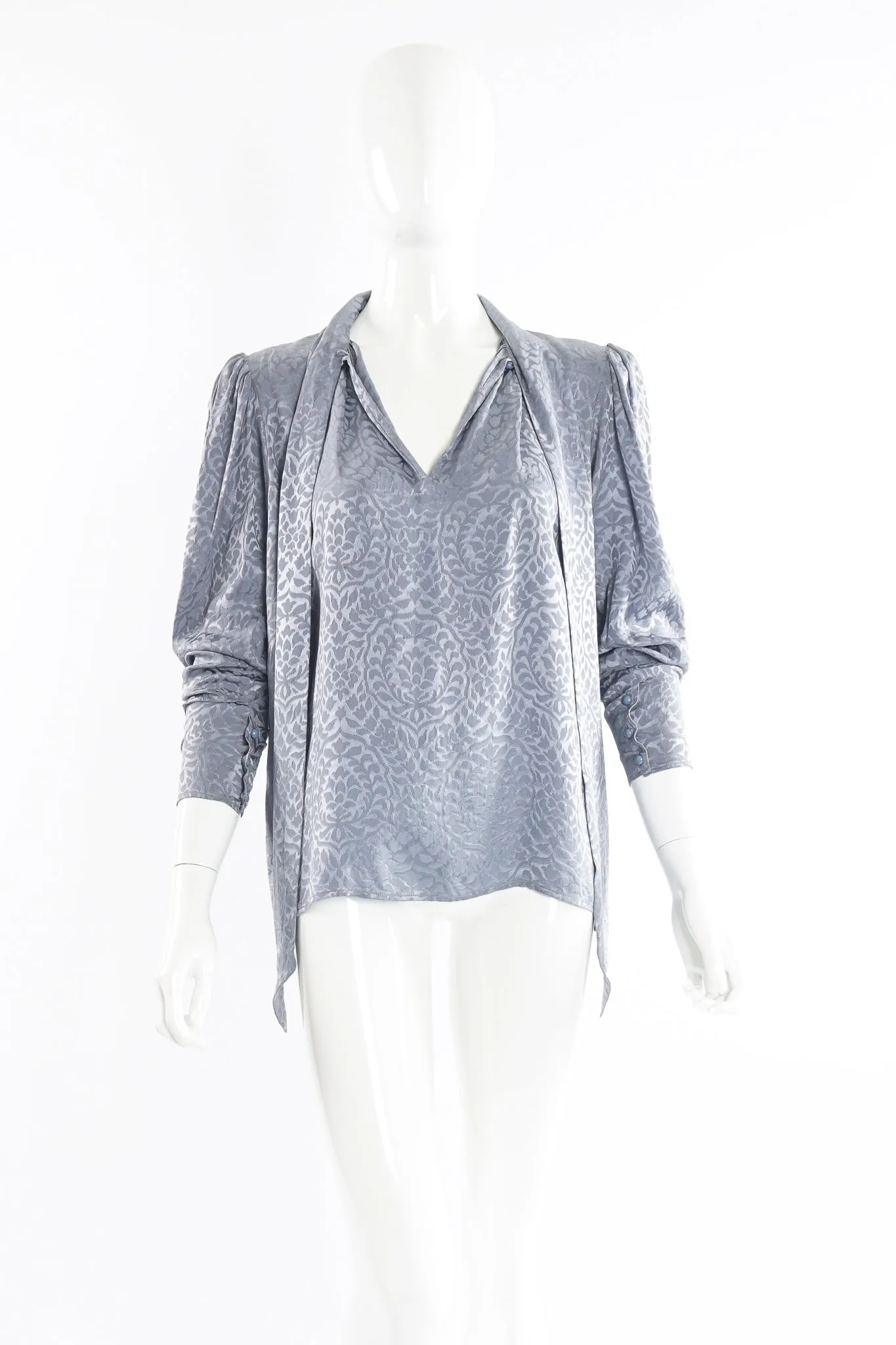 Slit Neck Bow Blouse
