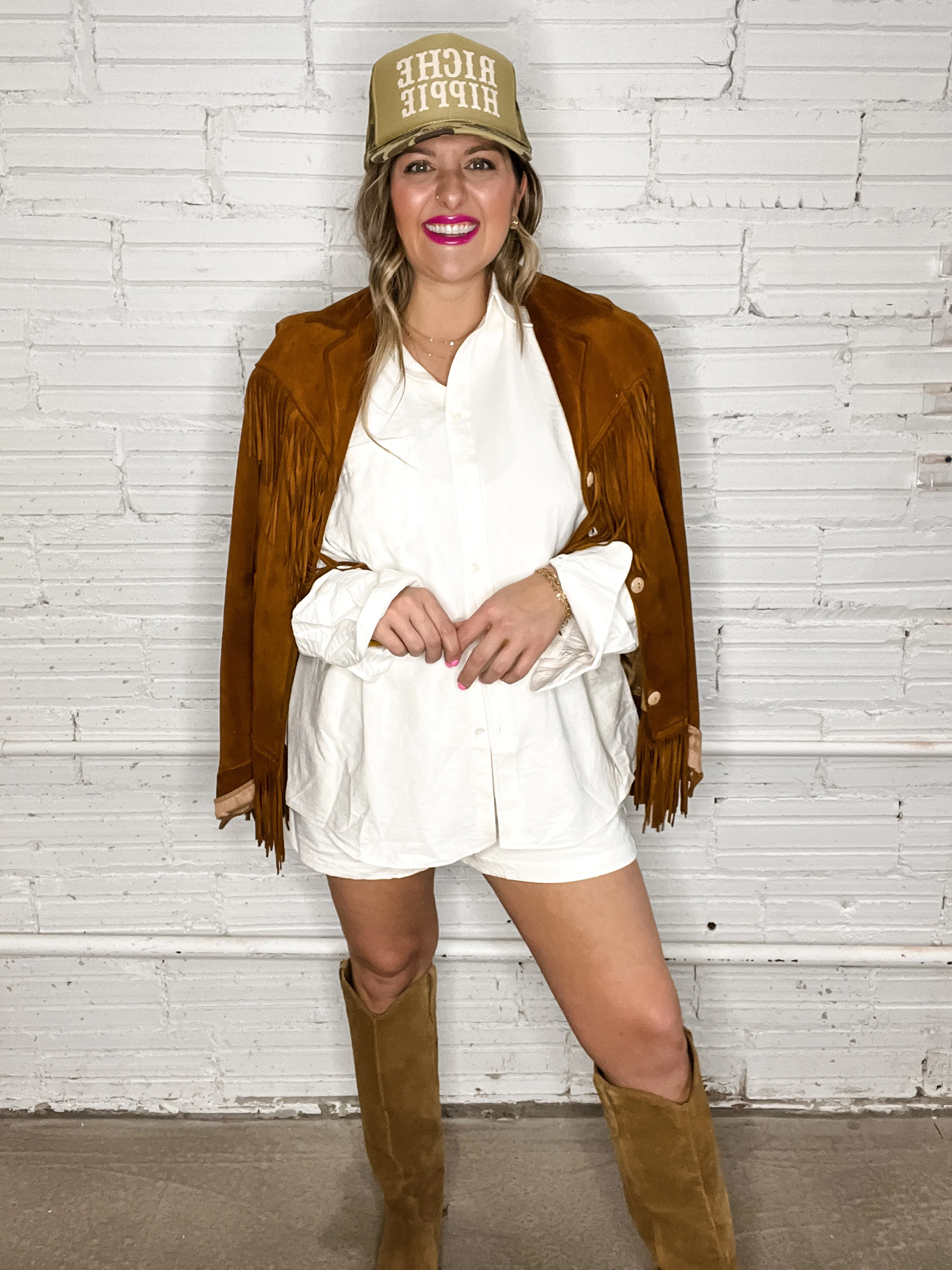 Sophisticated Soft Button Down Set - Ivory