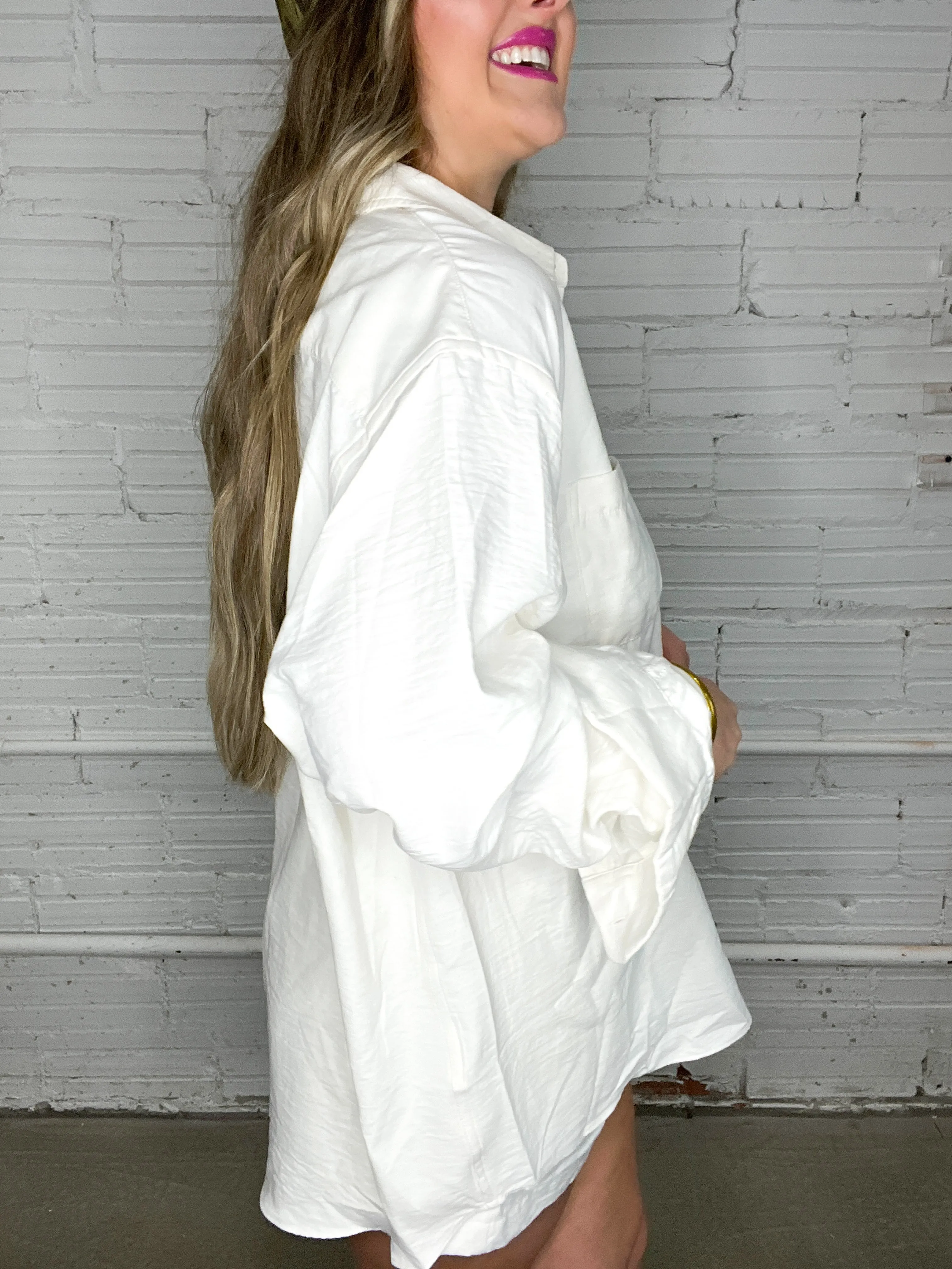 Sophisticated Soft Button Down Set - Ivory