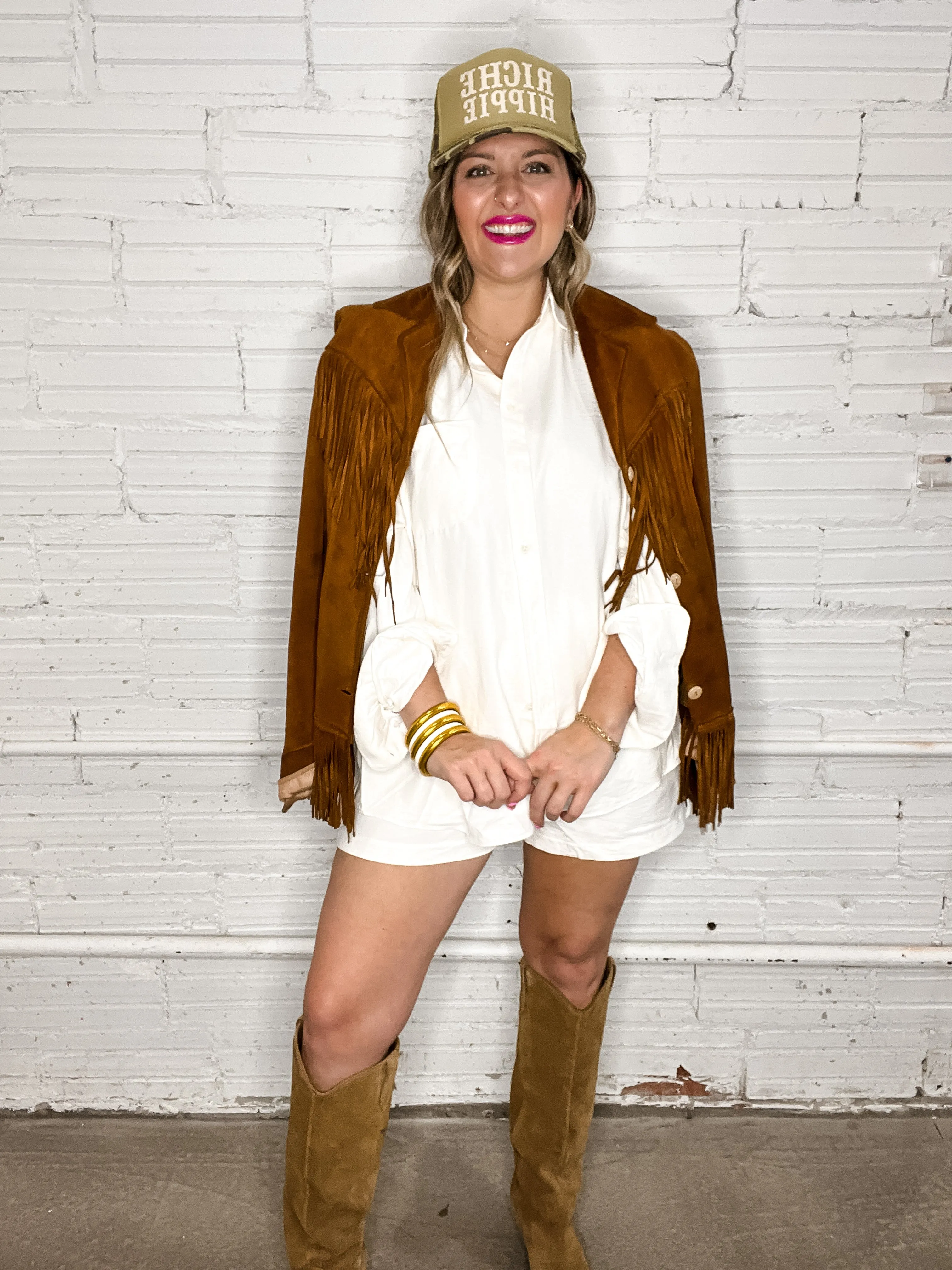 Sophisticated Soft Button Down Set - Ivory