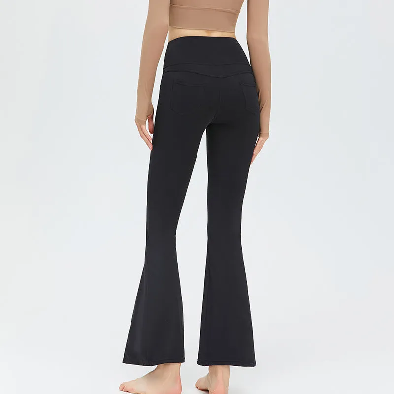 Sport High Waist Stretch Pocket Flared Shaping Yoga Pants