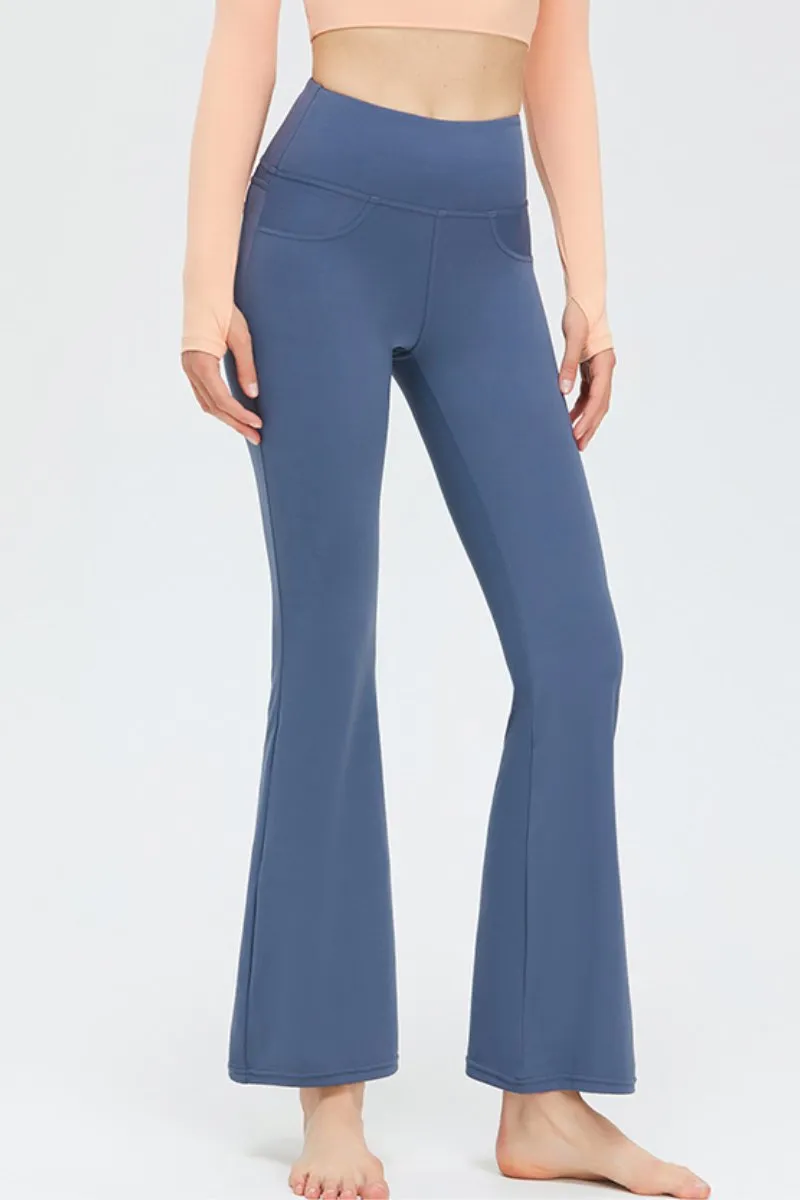 Sport High Waist Stretch Pocket Flared Shaping Yoga Pants