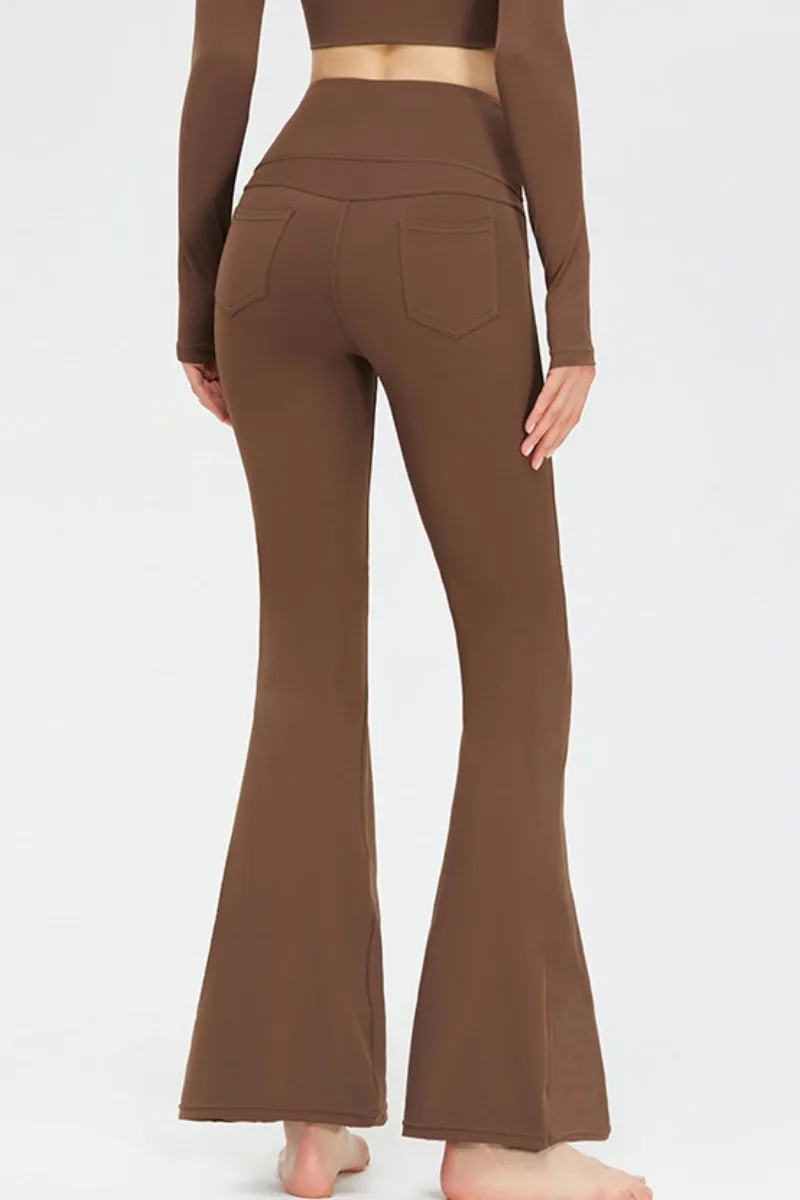 Sport High Waist Stretch Pocket Flared Shaping Yoga Pants