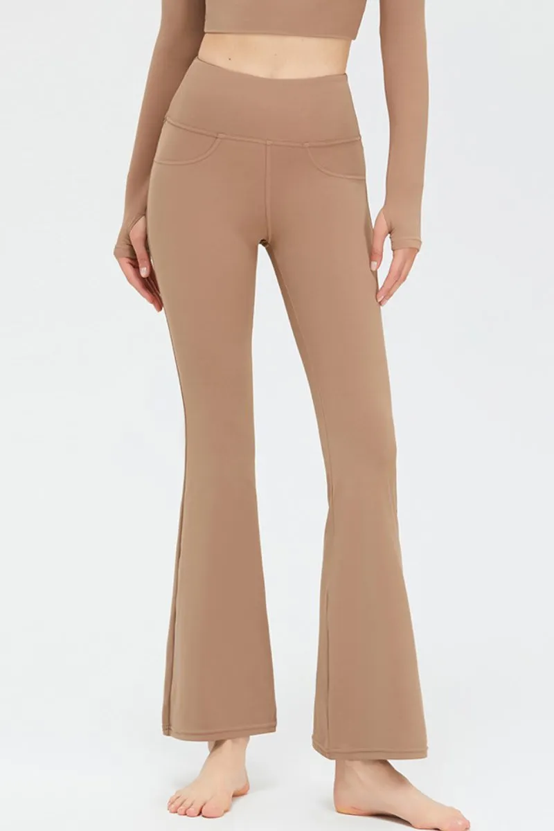 Sport High Waist Stretch Pocket Flared Shaping Yoga Pants