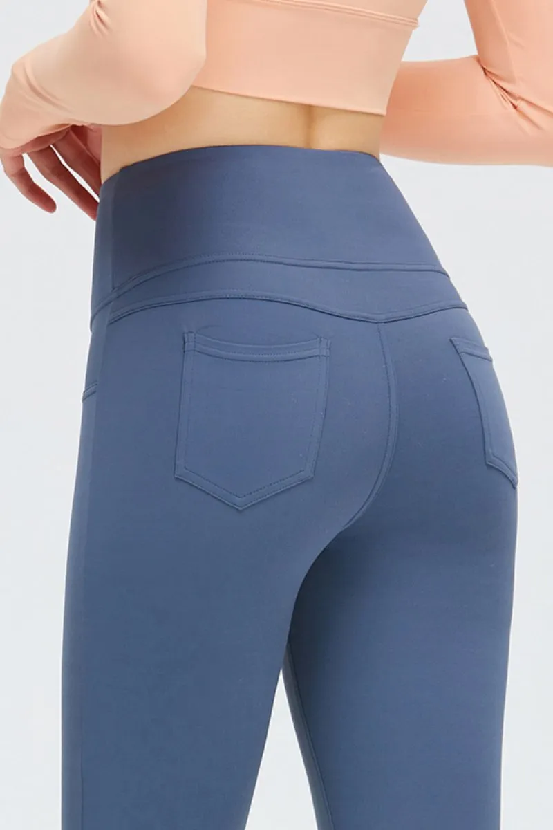 Sport High Waist Stretch Pocket Flared Shaping Yoga Pants