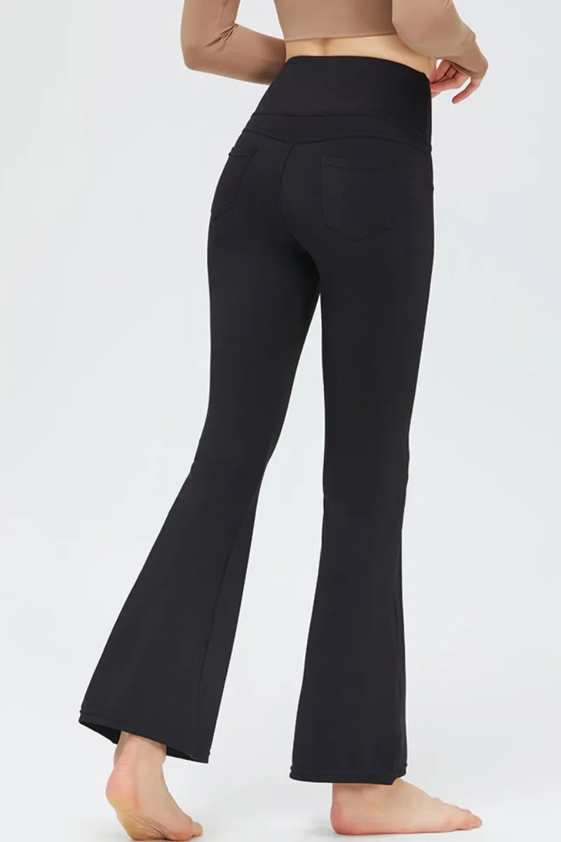 Sport High Waist Stretch Pocket Flared Shaping Yoga Pants