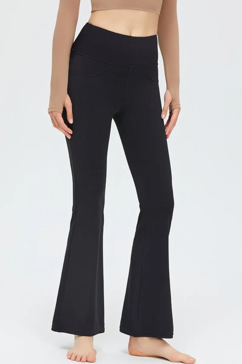 Sport High Waist Stretch Pocket Flared Shaping Yoga Pants