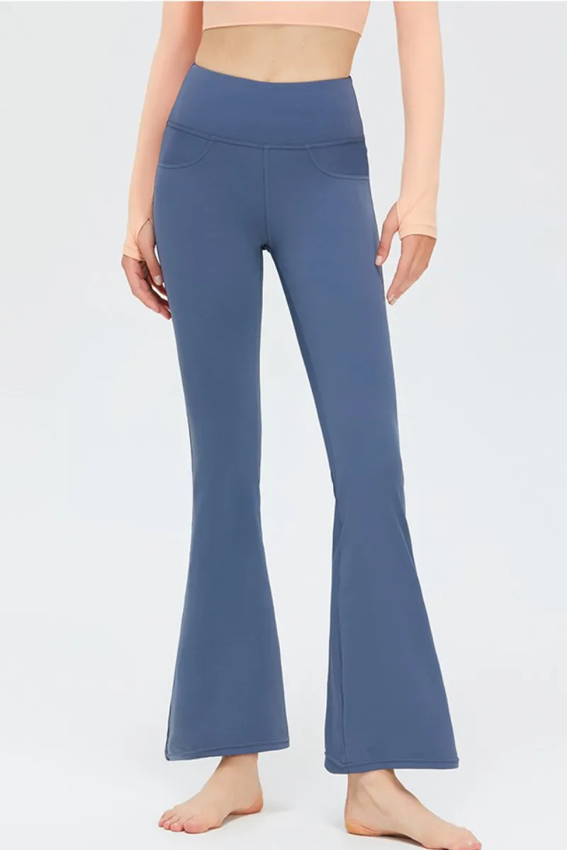 Sport High Waist Stretch Pocket Flared Shaping Yoga Pants