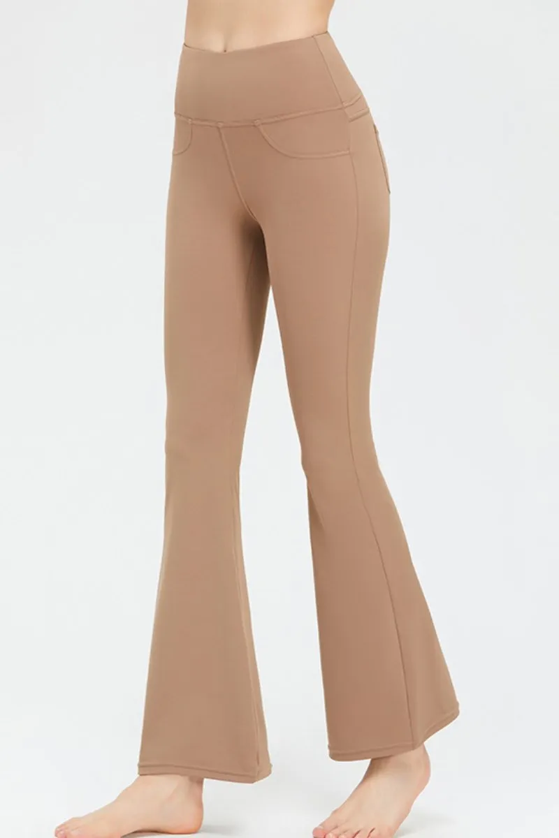 Sport High Waist Stretch Pocket Flared Shaping Yoga Pants