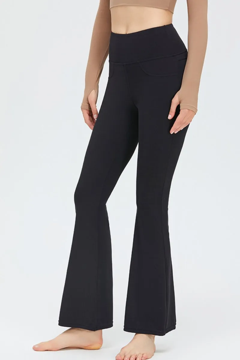 Sport High Waist Stretch Pocket Flared Shaping Yoga Pants