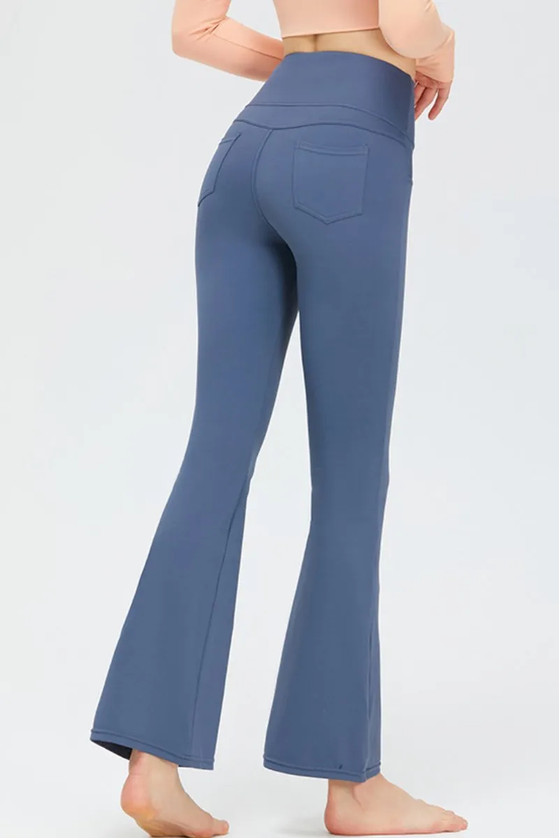 Sport High Waist Stretch Pocket Flared Shaping Yoga Pants