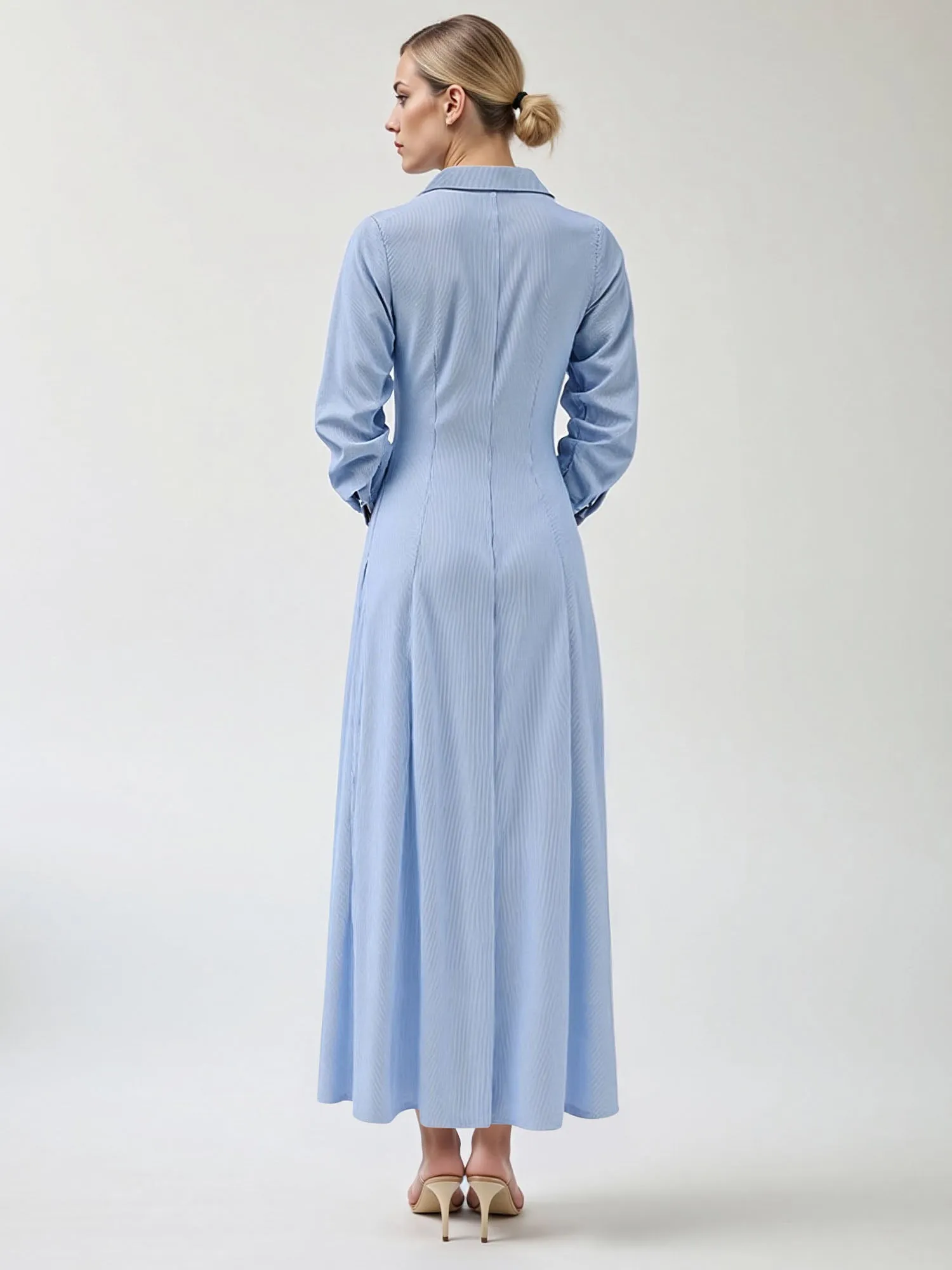 Stripe Shirt Maxi Dress