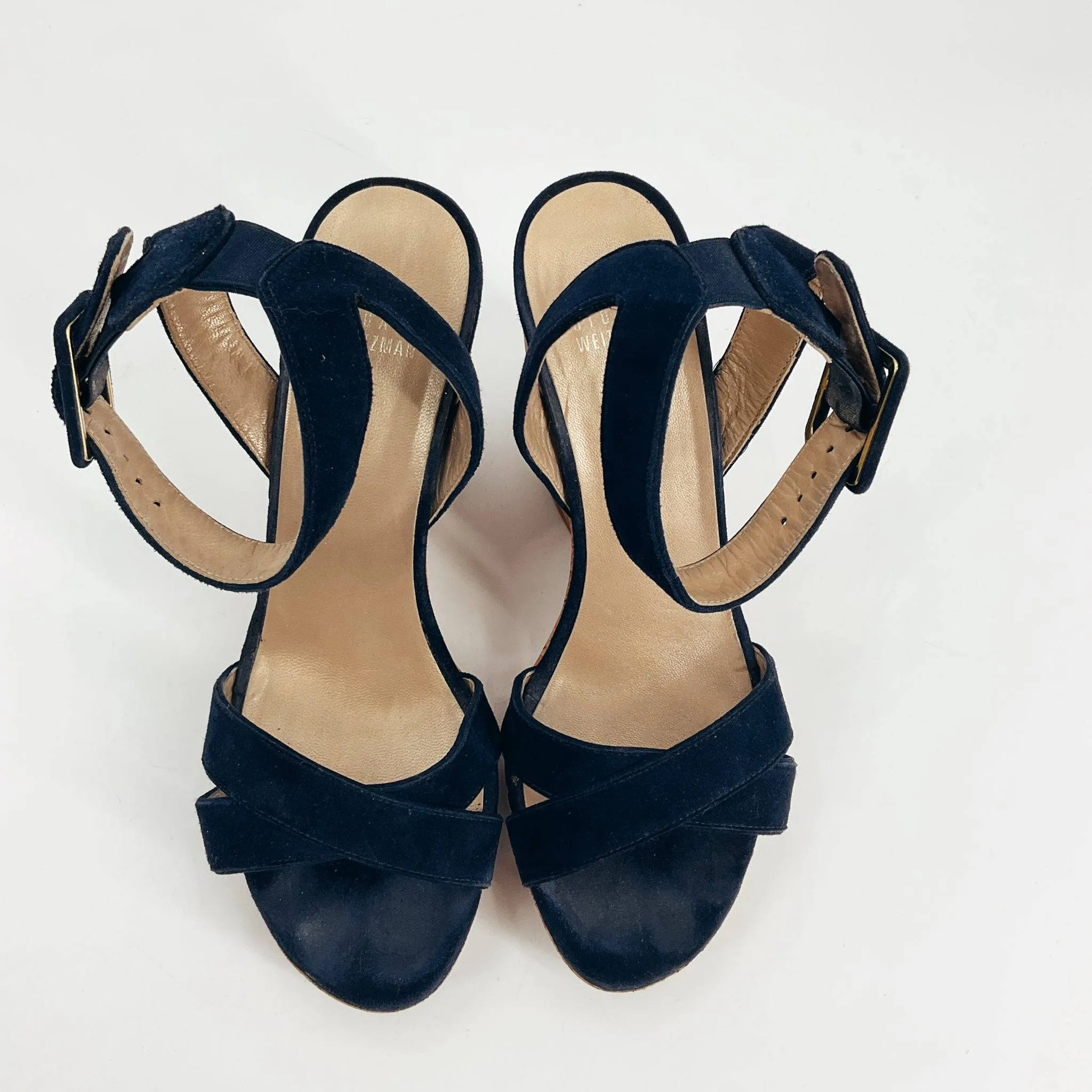 Stuart Weitzman Navy Solid Sandals - Size 8.5
