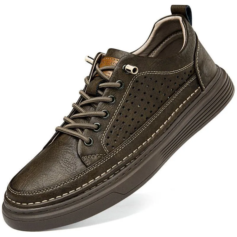 Summer New Breathable Soft Bottom Lightweight Sneakers Men's Retro Hole Casual Sneakers