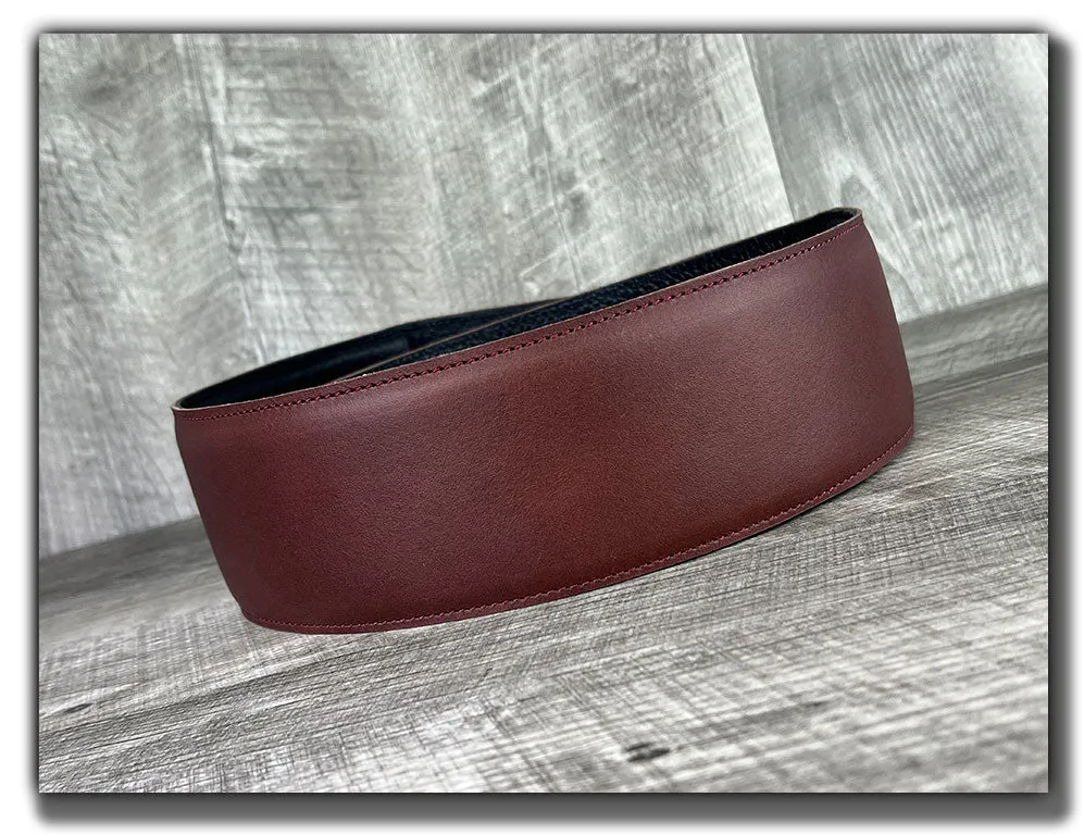 The Reticent - Ancho Chili Veg Tan Leather Guitar Strap