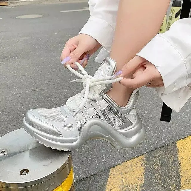 Trend Silver Casual Increasing Sports Shoes