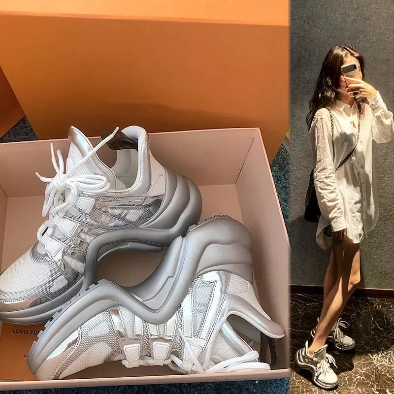 Trend Silver Casual Increasing Sports Shoes