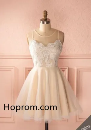 Tulle Homecoming Dress, White Lace Strapless Homecoming Dress