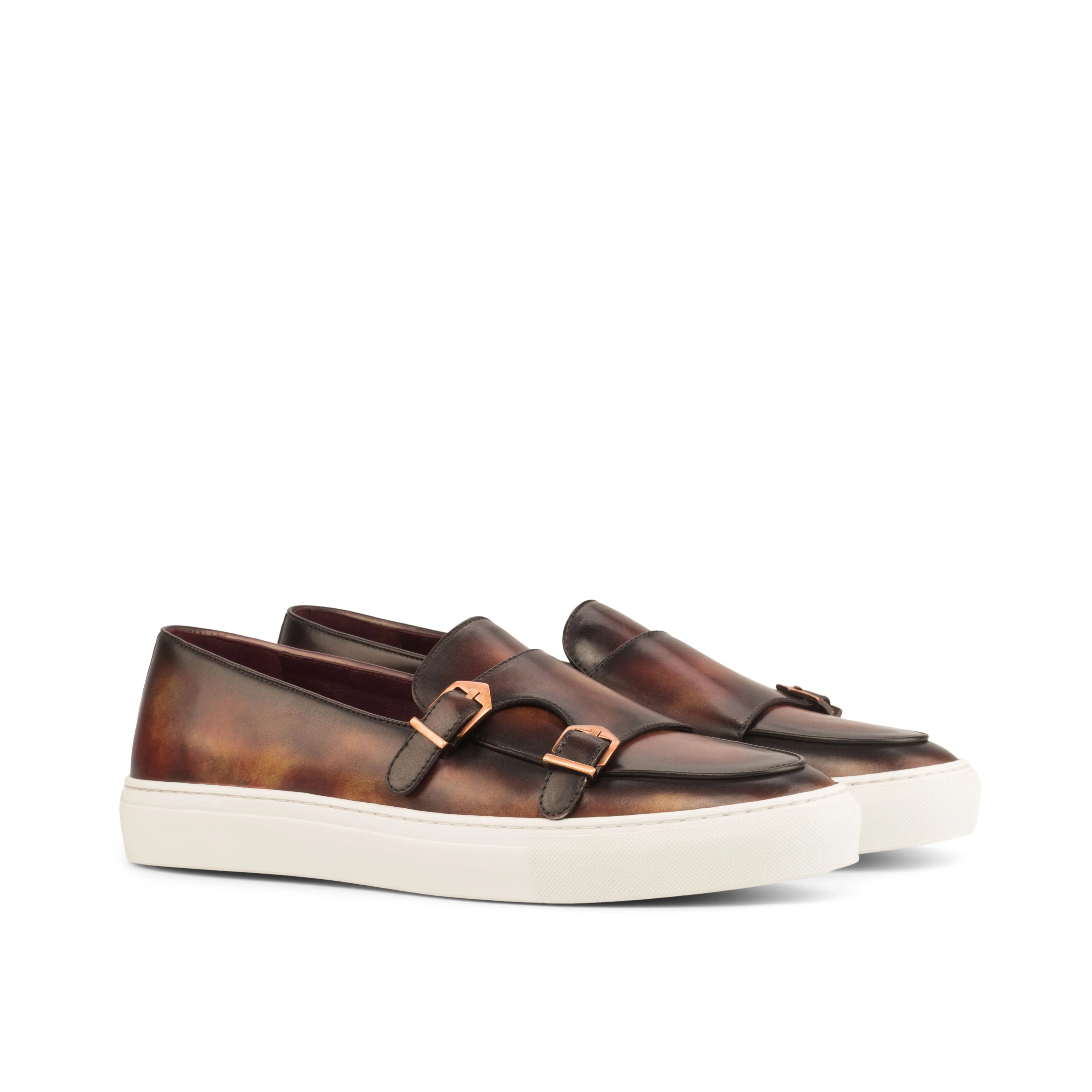 Unique Handcrafted Monk Sneaker - Patina Medium - Crust Patina Fire