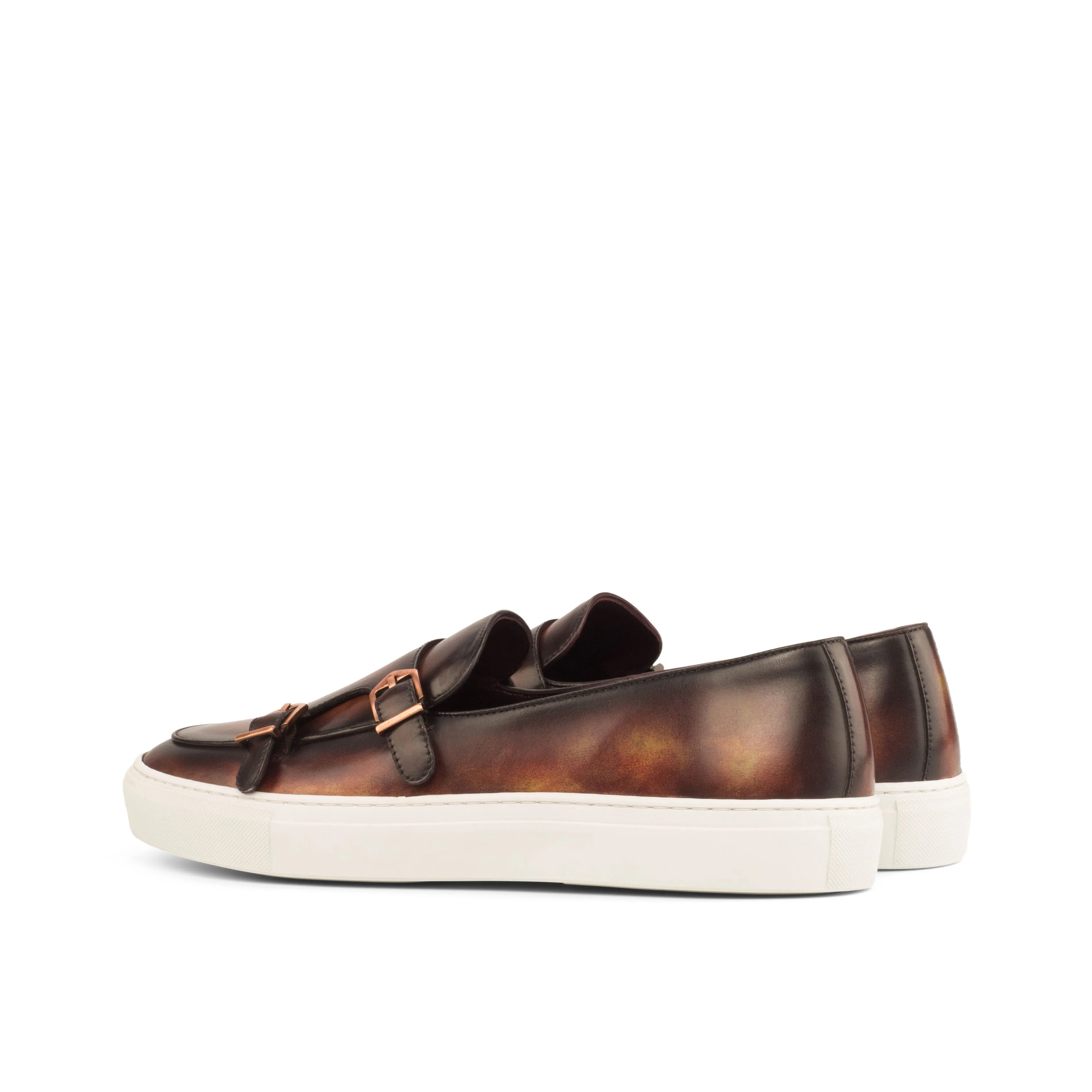 Unique Handcrafted Monk Sneaker - Patina Medium - Crust Patina Fire