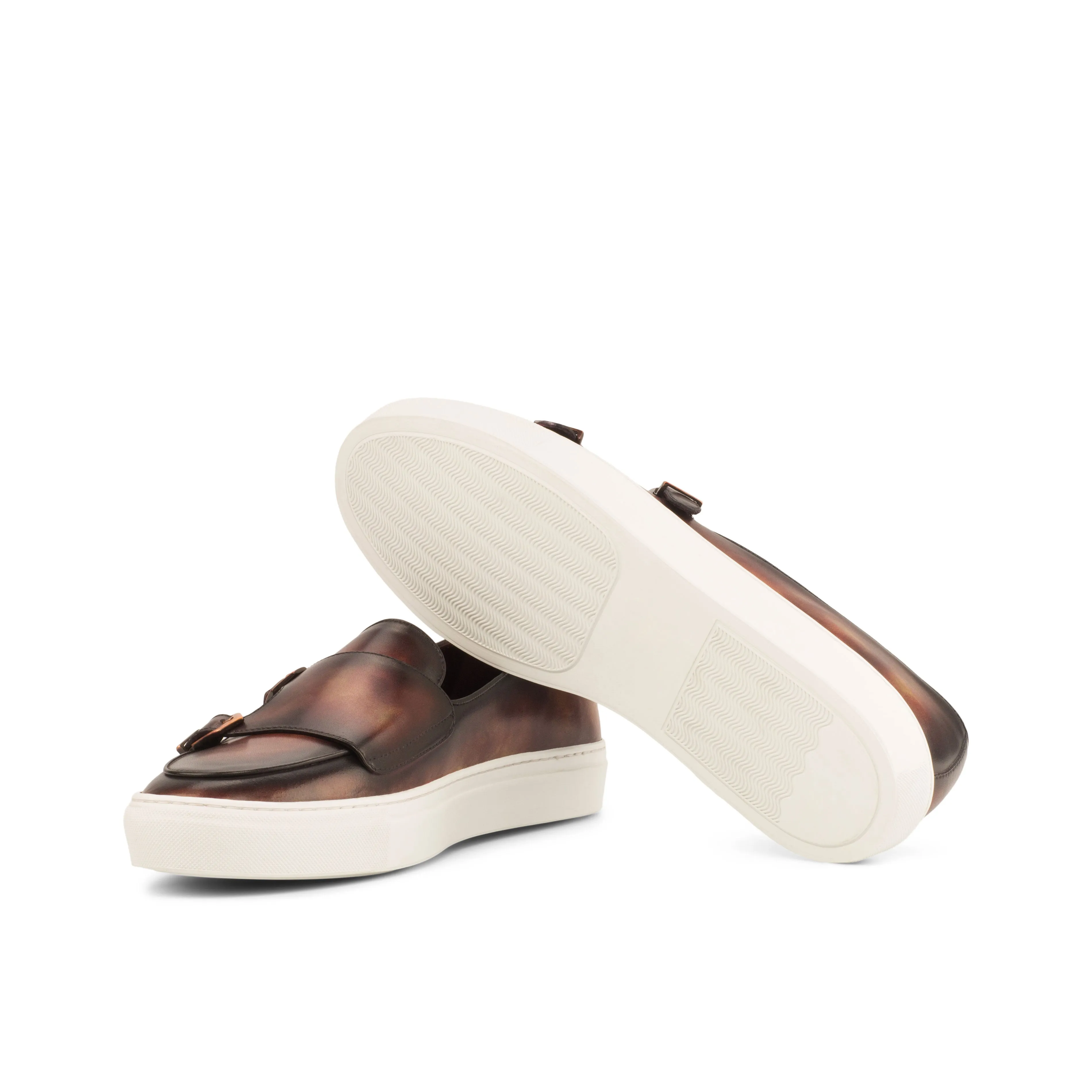 Unique Handcrafted Monk Sneaker - Patina Medium - Crust Patina Fire