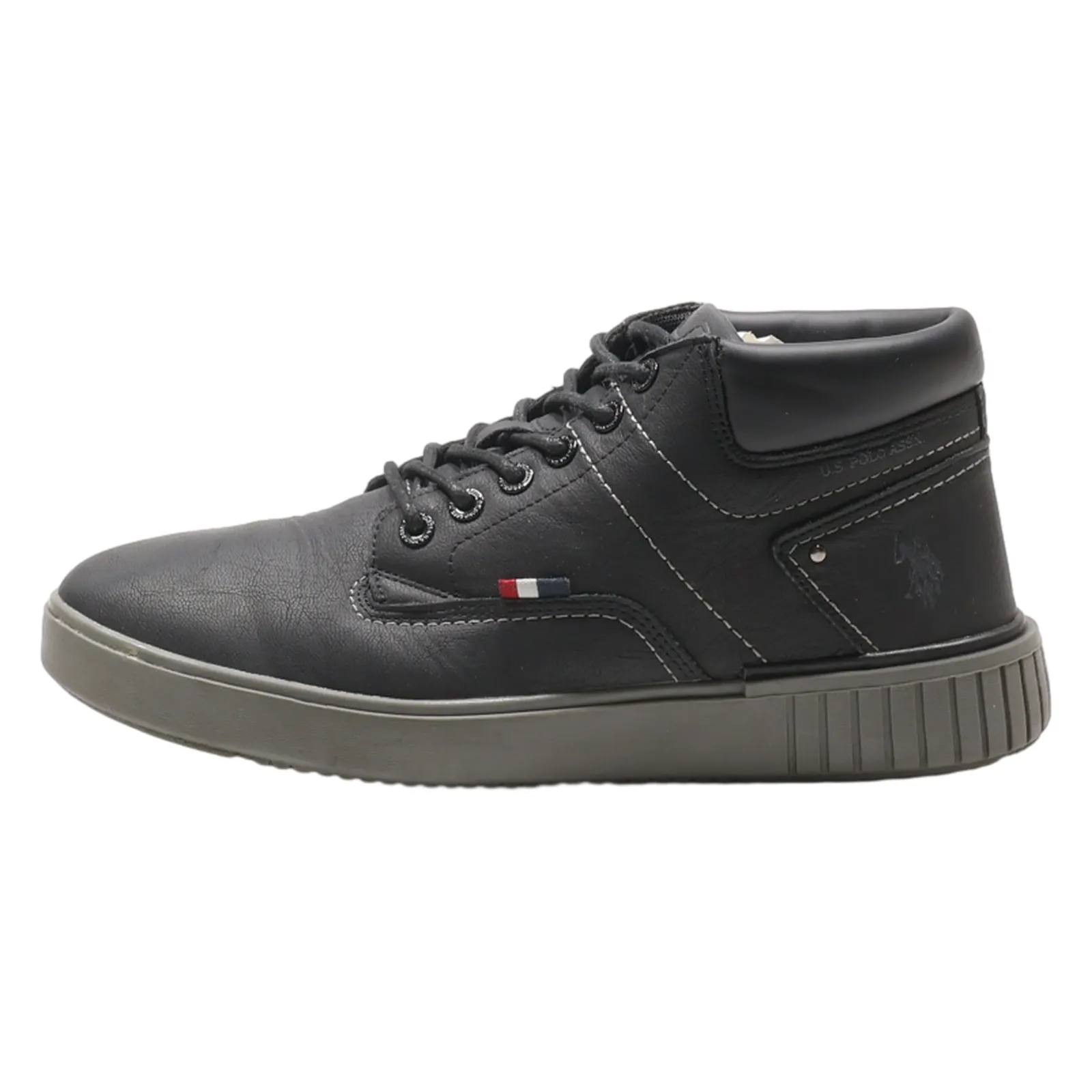US POLO ASSN Chukka Boots Black Leather Mens UK 9